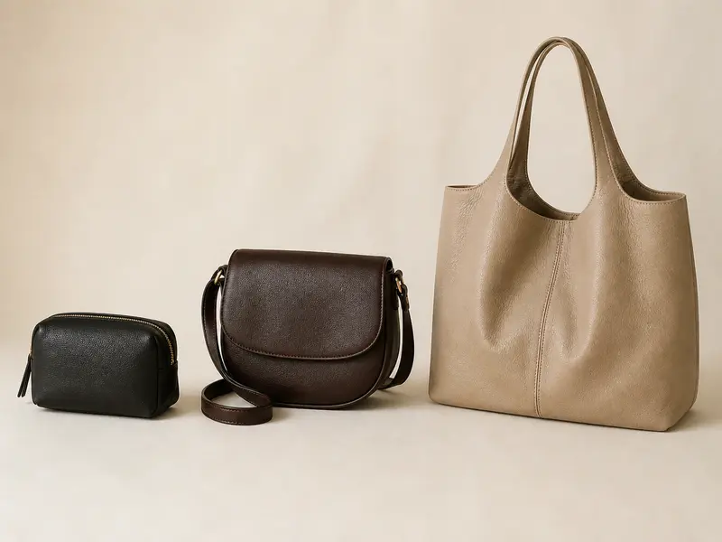 Sacs Misako de différentes tailles et prix sur fond clair